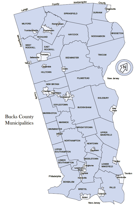 Bucks County Map With Towns